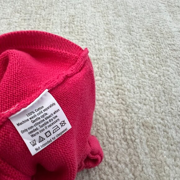 Janie & Jack Baby Girls Pink Cotton Cardigan Sweater 3-6 Months - Picture 8 of 8